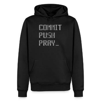 Software Developer Entwickler Geek Shirt - Men’s Premium Organic Hoodie - black - Front - Nico (187cm)