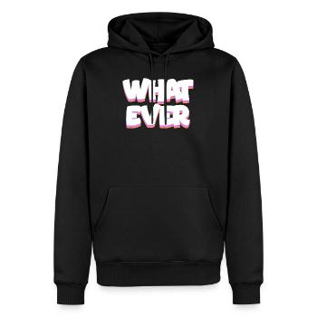 Welcher fette Neon-Pop-Text auch immer - Männer Premium Bio Hoodie - Schwarz - Vorne - Nico (187cm)