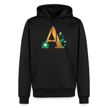 A - Männer Premium Bio Hoodie - Schwarz - Vorne - Nico (187cm)