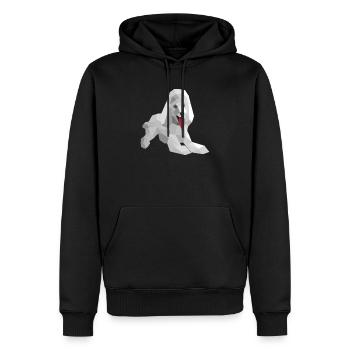 Eleganter Low-Poly-Pudel - Männer Premium Bio Hoodie - Schwarz - Vorne - Nico (187cm)
