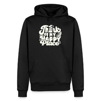 Golf & Minigolf Happy Place - Männer Premium Bio Hoodie - Schwarz - Vorne - Nico (187cm)