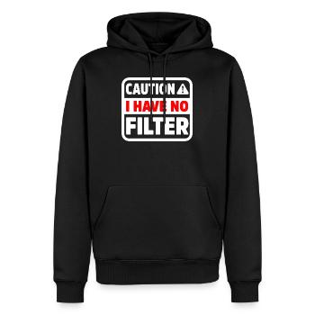 Drôle de prudence n’a pas de filtre Sarcastique Meme Pun - Sweat à capuche Premium bio Homme - noir - Devant - Nico (187cm)