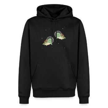 Niedliche Weltraum-Turtles - Männer Premium Bio Hoodie - Schwarz - Vorne - Nico (187cm)