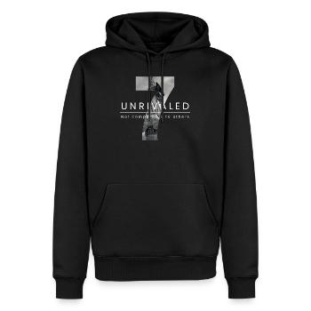 Unvergleichliche Heldenfigur Design - Männer Premium Bio Hoodie - Schwarz - Vorne - Nico (187cm)