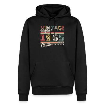 1965 Vintage Rétro Cadeau D'anniversaire - Sweat à capuche Premium bio Homme - noir - Devant - Nico (187cm)