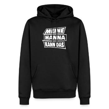 Geschenk für Hanna - Männer Premium Bio Hoodie - Schwarz - Vorne - Nico (187cm)