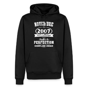 18th Birthday - November 2007 Perfection - Men’s Premium Organic Hoodie - black - Front - Nico (187cm)