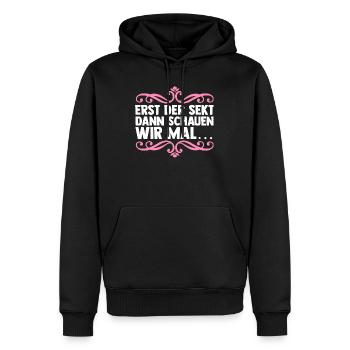 JGA Team Braut Junggesellinnenabschied - Männer Premium Bio Hoodie - Schwarz - Vorne - Nico (187cm)