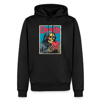 Tod mit Herz Skelett - Männer Premium Bio Hoodie - Schwarz - Vorne - Nico (187cm)