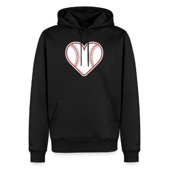 Baseball Herz Design Liebe Baseball - Männer Premium Bio Hoodie - Schwarz - Vorne - Nico (187cm)