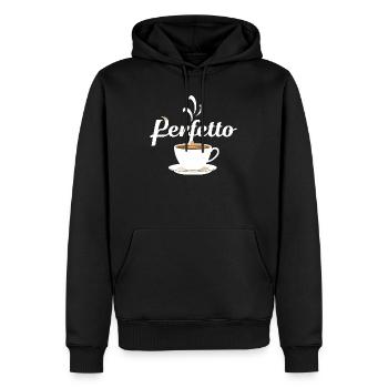 Conception de tasse à café Perfetto - Sweat à capuche Premium bio Homme - noir - Devant - Nico (187cm)