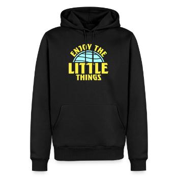 Enjoy The Little Things Dankbarkeit Achtsamkeit - Männer Premium Bio Hoodie - Schwarz - Vorne - Nico (187cm)