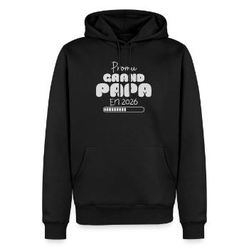 Promoted Grandpa in 2026 future grandpa gift - Men’s Premium Organic Hoodie - black - Front - Nico (187cm)