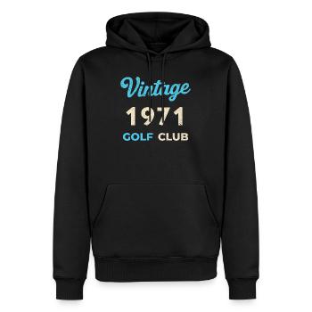 Cadeau rétro de l’année de naissance vintage du club de golf 1971 - Sweat à capuche Premium bio Homme - noir - Devant - Nico (187cm)