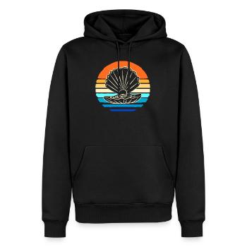 Coque collectrice d’obus - Sweat à capuche Premium bio Homme - noir - Devant - Nico (187cm)