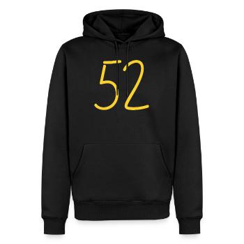 52 - Männer Premium Bio Hoodie - Schwarz - Vorne - Nico (187cm)