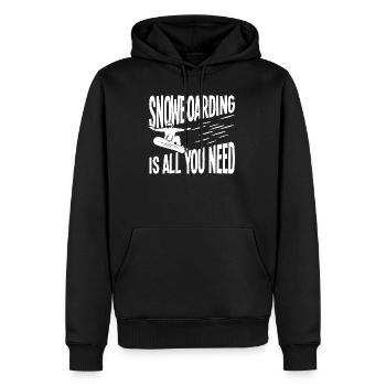 Snowboarden: Alles, was du brauchst - Männer Premium Bio Hoodie - Schwarz - Vorne - Nico (187cm)