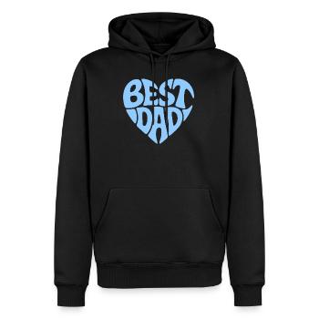 Best Dad Herzdesign - Männer Premium Bio Hoodie - Schwarz - Vorne - Nico (187cm)