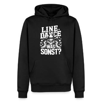 Line Dance Schädel Cowboy - Männer Premium Bio Hoodie - Schwarz - Vorne - Nico (187cm)