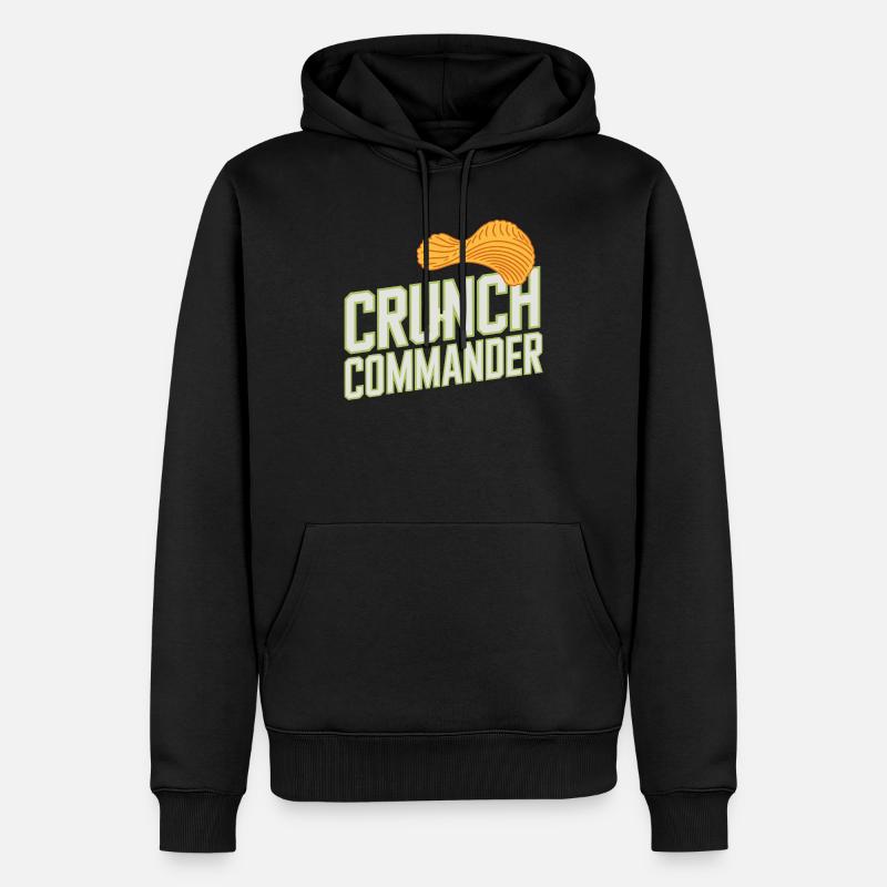 Crunch Commander Nibbler Chips Fan Snack - Sweat à capuche Premium bio Homme - noir