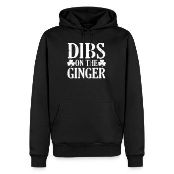 Dibs On The Ginger Funny St Patricks Day Shamrock - Men’s Premium Organic Hoodie - black - Front - Nico (187cm)