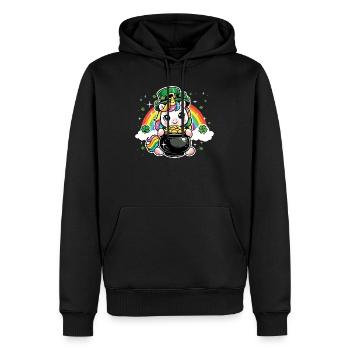 Shamrock Unicorn St Patrick’s Irish - Sweat à capuche Premium bio Homme - noir - Devant - Nico (187cm)