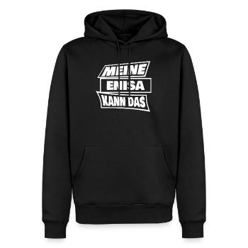 Enisa - Männer Premium Bio Hoodie - Schwarz - Vorne - Nico (187cm)