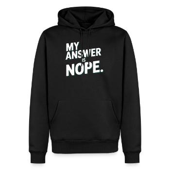 Ma réponse est non, sarcasme drôle, je dis pour - Sweat à capuche Premium bio Homme - noir - Devant - Nico (187cm)