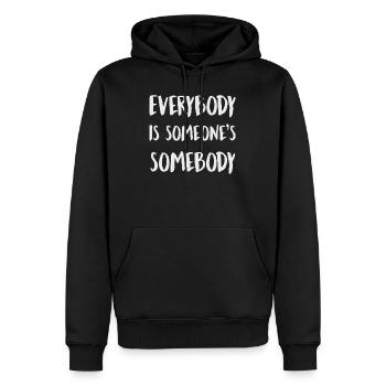 Tout le monde est quelqu’un quelqu’un - Sweat à capuche Premium bio Homme - noir - Devant - Nico (187cm)