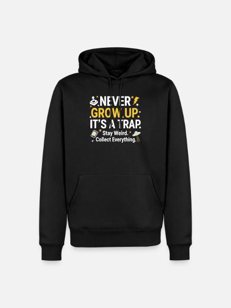 Grow Up Kidult Retro Collector - Men’s Premium Organic Hoodie - black
