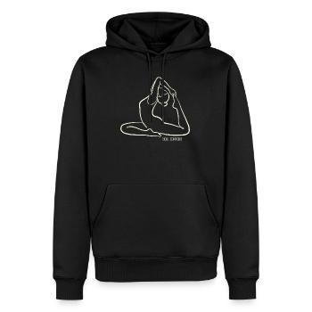 SOUL CONTOUR - Naginyasana - Men’s Premium Organic Hoodie - black - Front - Nico (187cm)