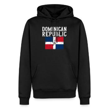 Souvenir zur Dominikanischen Flagge - Männer Premium Bio Hoodie - Schwarz - Vorne - Nico (187cm)