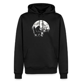 Bigfoot Gamer - Männer Premium Bio Hoodie - Schwarz - Vorne - Nico (187cm)