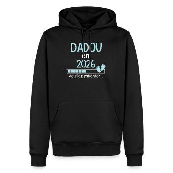 Dadou in 2026 Future Grandpa Gift - Men’s Premium Organic Hoodie - black - Front - Nico (187cm)