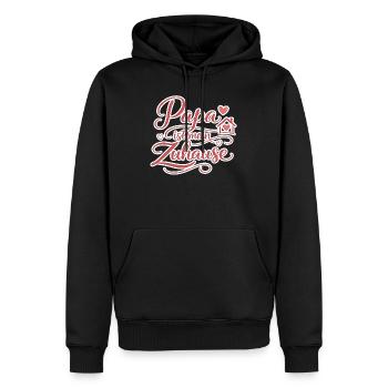 Papa ist mein Zuhause Geschenk Liebe - Männer Premium Bio Hoodie - Schwarz - Vorne - Nico (187cm)