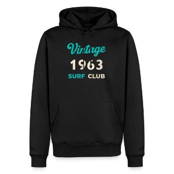 Vintage 1963 Surf Club Retro Geburtsjahr Geschenk - Männer Premium Bio Hoodie - Schwarz - Vorne - Nico (187cm)