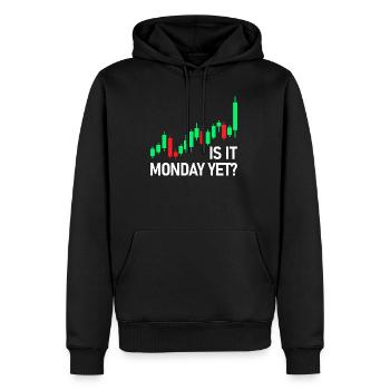 Is it monday yet? Stock Market Exchange Trader - Men’s Premium Organic Hoodie - black - Front - Nico (187cm)