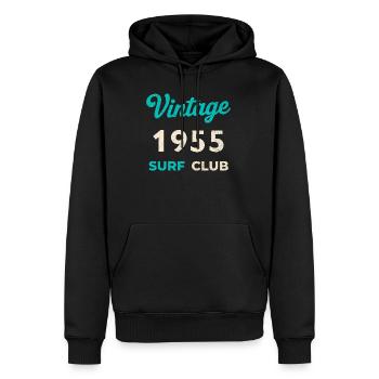 Vintage 1955 Surf Club Retro Geburtsjahr Geschenk - Männer Premium Bio Hoodie - Schwarz - Vorne - Nico (187cm)