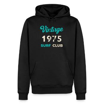 Vintage 1975 Surf Club Retro Geburtsjahr Geschenk - Männer Premium Bio Hoodie - Schwarz - Vorne - Nico (187cm)