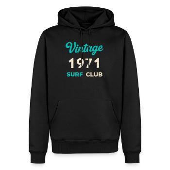 Vintage 1971 Surf Club Retro Geburtsjahr Geschenk - Männer Premium Bio Hoodie - Schwarz - Vorne - Nico (187cm)