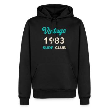 Vintage 1983 Surf Club Retro Geburtsjahr Geschenk - Männer Premium Bio Hoodie - Schwarz - Vorne - Nico (187cm)
