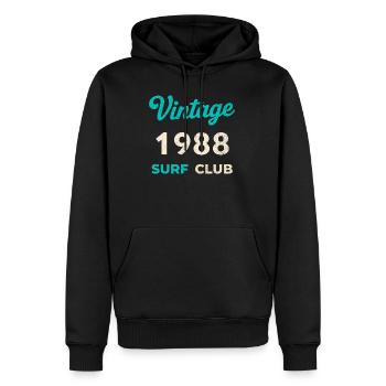 Vintage 1988 Surf Club Retro Geburtsjahr Geschenk - Männer Premium Bio Hoodie - Schwarz - Vorne - Nico (187cm)