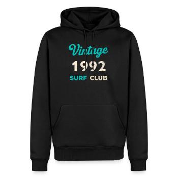 Vintage 1992 Surf Club Retro Geburtsjahr Geschenk - Männer Premium Bio Hoodie - Schwarz - Vorne - Nico (187cm)