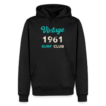 Vintage 1961 Surf Club Retro Geburtsjahr Geschenk - Männer Premium Bio Hoodie - Schwarz - Vorne - Nico (187cm)