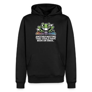 Frosch Tastatur Meme – Meeting statt E-Mail - Männer Premium Bio Hoodie - Schwarz - Vorne - Nico (187cm)