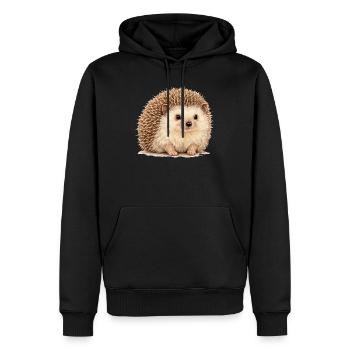 Igel Kuschelheld - Männer Premium Bio Hoodie - Schwarz - Vorne - Nico (187cm)