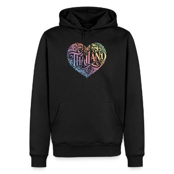 Cœur Thaïlandais Coloré - Sweat à capuche Premium bio Homme - noir - Devant - Nico (187cm)