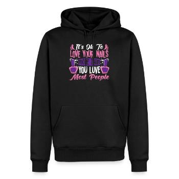 Nageldesigner Nageldesignerin Kosmetik Nagelstudio - Männer Premium Bio Hoodie - Schwarz - Vorne - Nico (187cm)