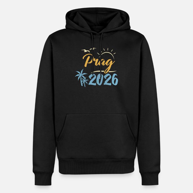 Prague 2026 - Sweat à capuche Premium bio Homme - noir