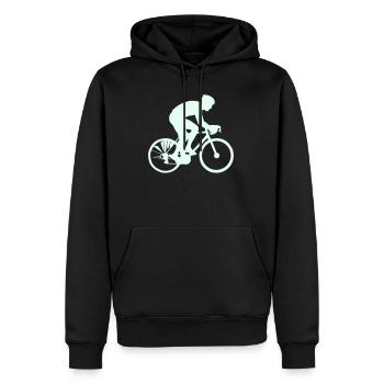 Radfahrer Silhouette Mint - Männer Premium Bio Hoodie - Schwarz - Vorne - Nico (187cm)